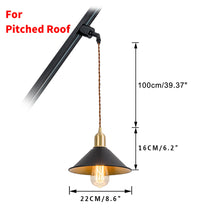 Load image into Gallery viewer, Track Mount Lighting Black Outer Gold Inner Shade Brass Base Kitchen Island Light Retro Design