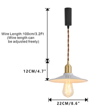 Load image into Gallery viewer, Track Mount Lighting White Metal Shade Brass Base Pendant Kitchen Island Light Modern Design DZ22x4