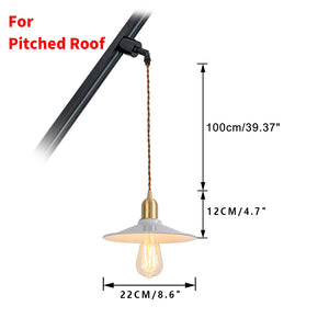 Track Mount Lighting White Metal Shade Brass Base Pendant Kitchen Island Light Modern Design DZ22x4