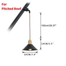 Load image into Gallery viewer, Track Mount Lighting Black Metal Shade Brass Base Pendant Kitchen Island Light Retro Design