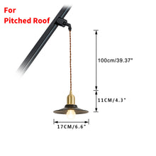 Load image into Gallery viewer, Track Mount Lighting Mini Black Shade Brass Base Pendant Kitchen Island Light