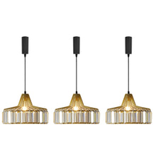 Load image into Gallery viewer, Wired Track Pendant Lights Freely Adjusted Length Crystal Shade Loft Kitchen Sink Lamp Modern Design Dia 25cm
