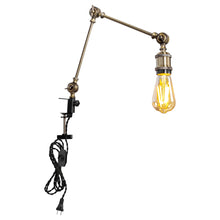 Load image into Gallery viewer, Multi-Colors Industrial Clip-on Desk Lamp Iron Nightstand Lamp with Flexible Arm 8.2Ft Plug In Cord
