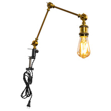 Load image into Gallery viewer, Multi-Colors Industrial Clip-on Desk Lamp Iron Nightstand Lamp with Flexible Arm 8.2Ft Plug In Cord