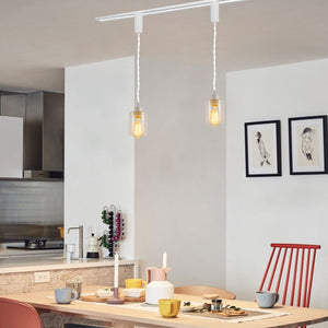 Track Pendant Lights Without Tool Freely Adjustable Cord Clear Glass Shade