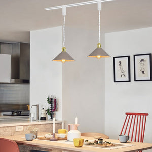 Track Pendant Lights Freely Adjusted Cord Gold Base Metal Shade