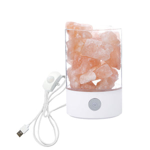 Motion Sensor LED Crystal Salt Lamp with USB Port Rattan Light