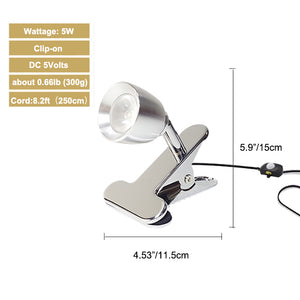 Motion Sensor Or Dimmable LED Clip on Closet Spot Light With USB Port Cabinet Light Black/Silver