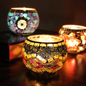 Cordless Battery Bohemian Mini Night Light Dimmable LED with Remote Glass