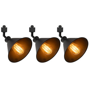 Black Track Head Light Rotatable Tilt Adjusted Accent Lighting Retro Design
