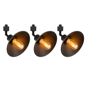 Black Track Head Light Rotatable Tilt Adjustable Accent Lighting Retro Vintage Design