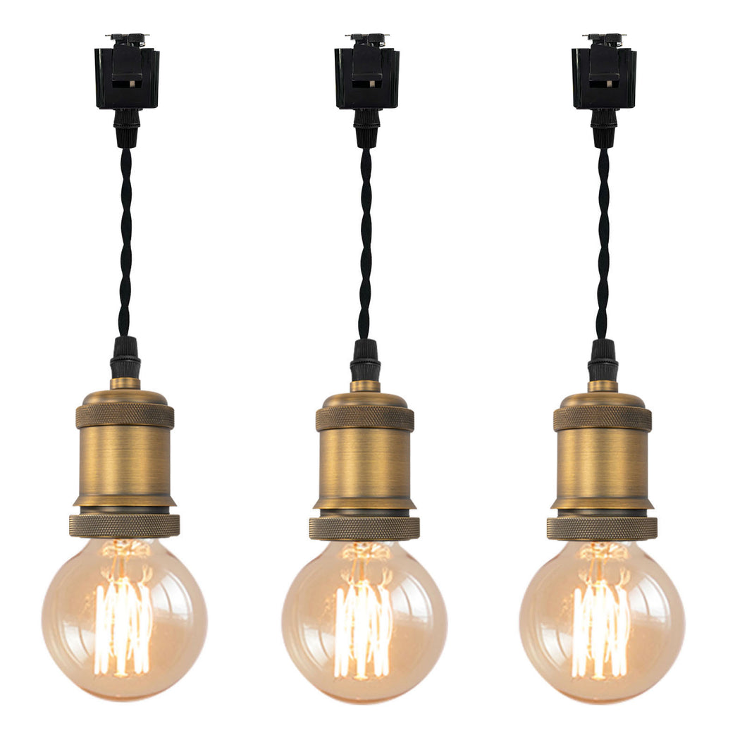 Track Light Fixture Mini E26 Base Brown Bronze Color Customized Length Hanging Lamp