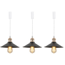 Load image into Gallery viewer, Track Pendant Lights Freely Adjustable Black Metal Shade French Gold Base Loft Kitchen Sink Lamp