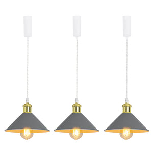 Track Pendant Lights Freely Adjusted Cord Gold Base Metal Shade
