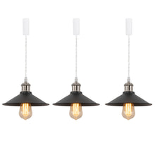 Load image into Gallery viewer, Track Pendant Lights Freely Adjustable Black Metal Shade Bright Nickel Base Loft Kitchen Sink Lamp