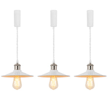 Load image into Gallery viewer, Track Pendant Lights Freely Adjustable White Metal Shade Bright Nickel Base Loft Hallway Lamp