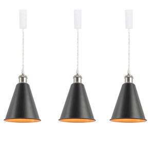 Track Pendant Lights Freely Adjustable Gold Inner Black Outer Metal Shade Bright Nickel Base Loft Hallway Lamp