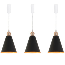 Load image into Gallery viewer, Track Pendant Lights Freely Adjustable Gold Inner Black Outer Metal Shade French Gold Base Loft Hallway Lamp