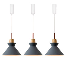 Load image into Gallery viewer, Track Pendant Lights Freely Adjustable Grey Metal Cone Shade Loft Hallway Lamp