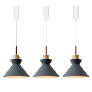 Track Pendant Lights Freely Adjustable Grey Metal Cone Shade Loft Hallway Lamp