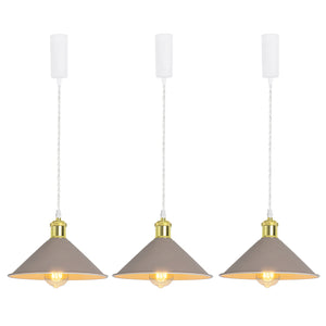 Track Pendant Lights Freely Adjusted Cord Gold Base Metal Shade