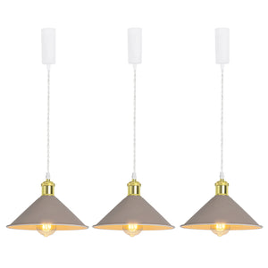 Track Pendant Lights Freely Adjusted Cord Gold Base Metal Shade