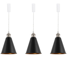 Load image into Gallery viewer, Track Pendant Lights Freely Adjustable Gold Inner Black Outer Metal Shade Matt Nickel Base Loft Hallway Lamp