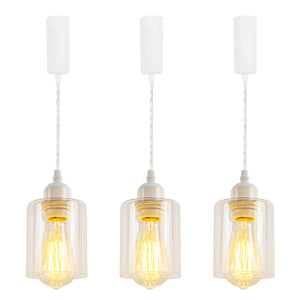Track Pendant Lights Without Tool Freely Adjustable Cord Clear Glass Shade