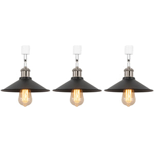 Rotating Tilt Adjusted Track Head Light Bright Nickel Base Black Cone Metal Shade Retro Design