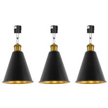 Load image into Gallery viewer, Rotatable Tilt Adjusted Track Head Light Matte Brass Finish Base Cone Metal Black Outer Gold Inner Shade Retro Design
