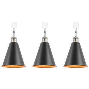 Rotatable Tilt Adjusted Track Head Light Bright Nickel Base Cone Metal Black Outer Gold Inner Shade Retro Design