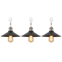 Load image into Gallery viewer, Rotating Tilt Adjusted Track Head Light Bright Nickel Base Black Cone Metal Shade Retro Design