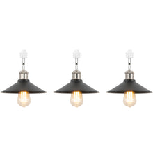 Load image into Gallery viewer, Rotating Tilt Adjusted Track Head Light Matte Nickel Base Black Cone Metal Shade Retro Design