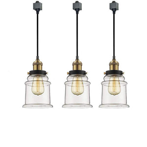 Track Pendant Lighting with Clear Glass Shades 1pc/3pc s/4pcs
