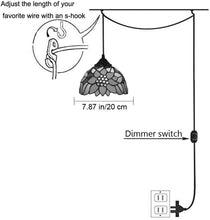 Load image into Gallery viewer, Plug-in Tiffany Style Sunflower Pendant Lamp