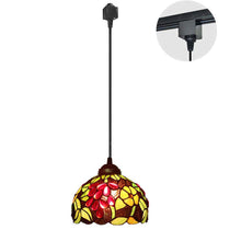 Load image into Gallery viewer, Tiffany Track Pendant Light, Multi-Colored Glass Lampshade