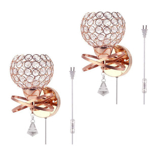 Silver/Gold Modern Luxury Crystal Wall Light Chrome 1pc/2pcs