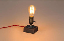 Load image into Gallery viewer, Handmade Wooden Vintage Table lamp 1pc£¨Black/Brown/Red Cord)