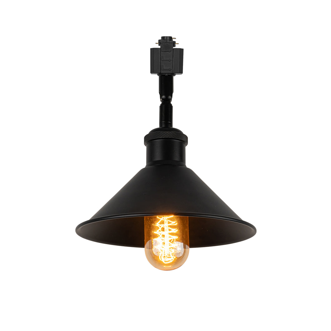 Black Track Head Light Rotatable Tilt Adjustable Accent Lighting Retro Vintage Design