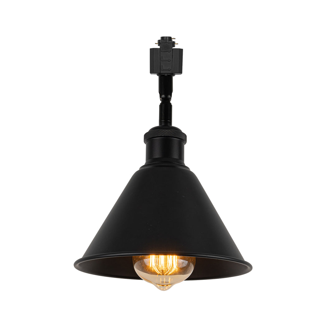 Black Track Head Light Rotatable Tilt Adjusted Accent Lighting Retro Design