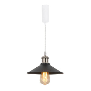 Track Pendant Lights Freely Adjustable Black Metal Shade Bright Nickel Base Loft Kitchen Sink Lamp
