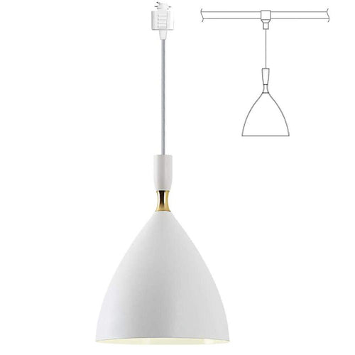 Track Pendant Light White Bell Shade