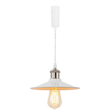 Load image into Gallery viewer, Track Pendant Lights Freely Adjustable White Metal Shade Bright Nickel Base Loft Hallway Lamp