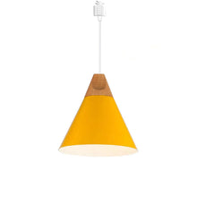 Load image into Gallery viewer, Minimalism Wood Metal Shade H-Type Track Pendant Light