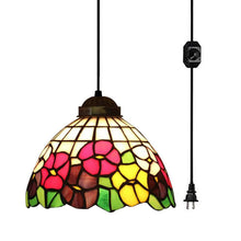 Load image into Gallery viewer, Tiffany  1-Light Plug in Pendant Light Glass Shade