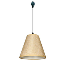 Load image into Gallery viewer, Woven Burlap Round Shade Track Pendant Light