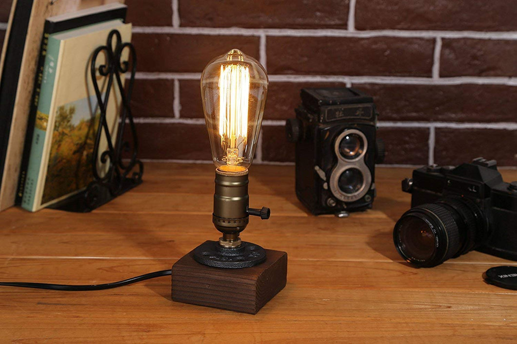 Handmade Wooden Vintage Table lamp 1pc£¨Black/Brown/Red Cord)