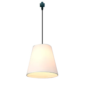 Woven Burlap Round Shade Track Pendant Light