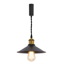 Load image into Gallery viewer, Track Pendant Lights Freely Adjustable Black Metal Shade Matt Brass Finish Base Loft Kitchen Sink Lamp