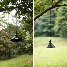 Load image into Gallery viewer, Wireless Battery Operated Pendant Light with Iron Cone Shade and Chain Black/White 1pc